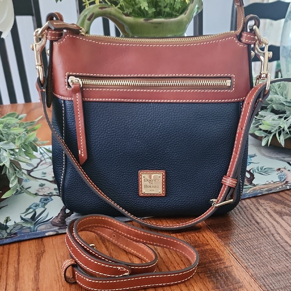 Dooney & Bourke Blue and Brown Crossbody Bag 25 Midnight Blue